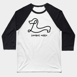 Longboi Media Logo (black) Baseball T-Shirt